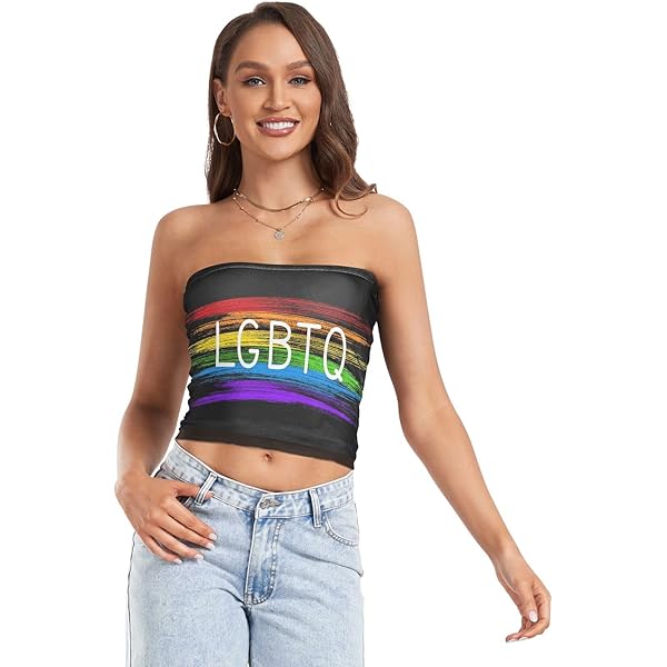 PBJCKAH Women's Sexy Tube Crop Tops Giraffe Texture Pattern