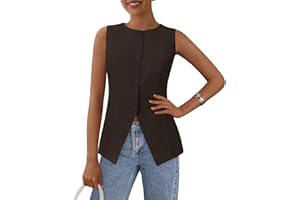PRETTYGARDEN Women's Summer Suit Vest Tops 2025 Dressy Business Casual Sleeveless Button Down Trendy Fashion Blazer Waistcoat