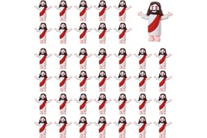 ARCHCRTC 60 Pcs Little Jesus Figurine Miniature Jesus Doll Tiny Jesus Figurine to Hide and Seek Classic Religious Gifts Christ Savior Jesus for Sunday Easter Eggs Stuffers Baptism Gift (60,Red)