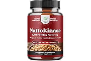 NATURES CRAFT Nattokinase Supplement for Healthy Heart Support - Traditional Japanese Natto Formula with Nattokinase 2000 FU - Supports Circulatory Health, Blood Flow & Overall Wellness - USA Formulated - 60 Ct