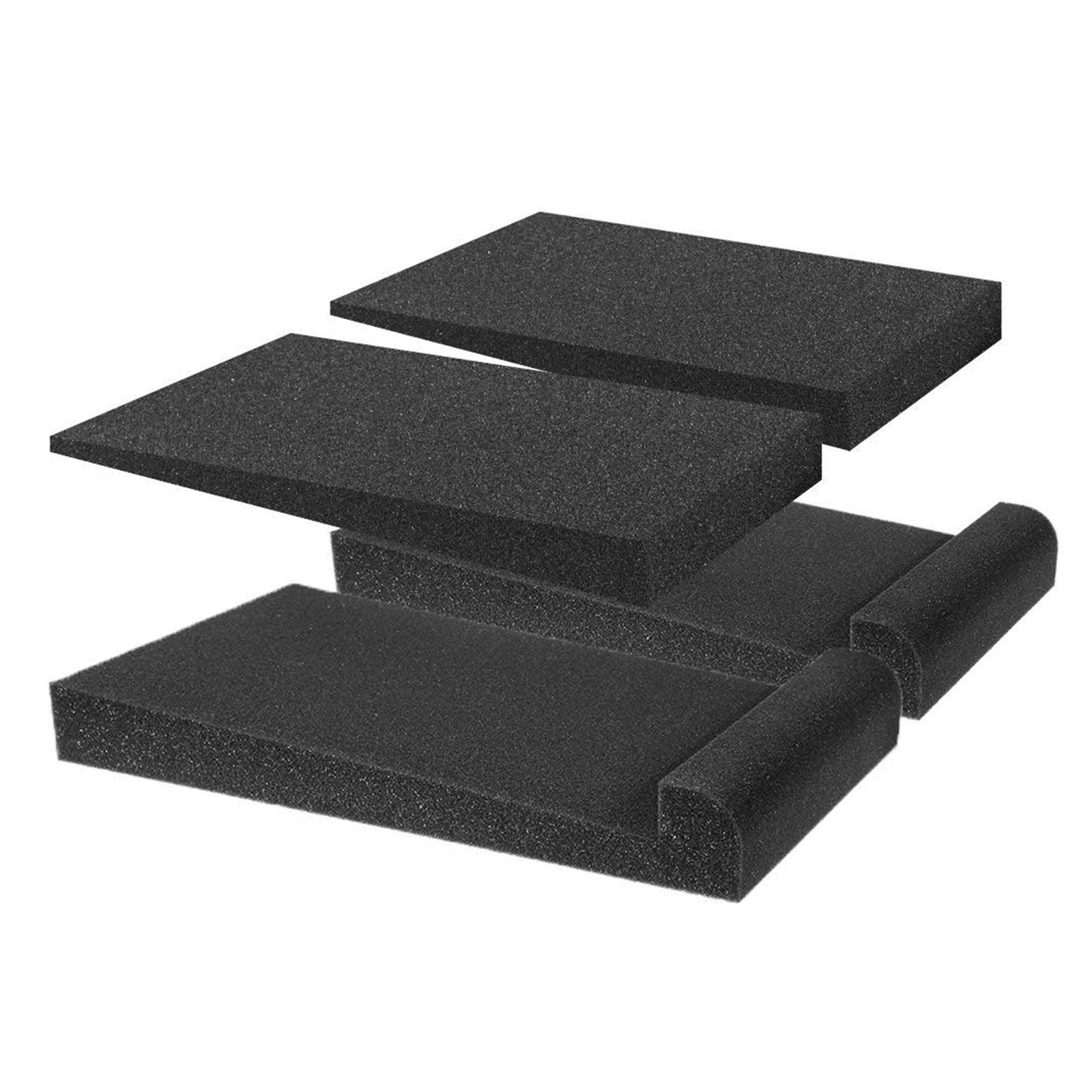 OTOTEC 2 Pair of Acoustic Foam Isolation Pad for Studio Monitor Loud-speaker Playback Recording Effect Reducing Background Noise -Black
