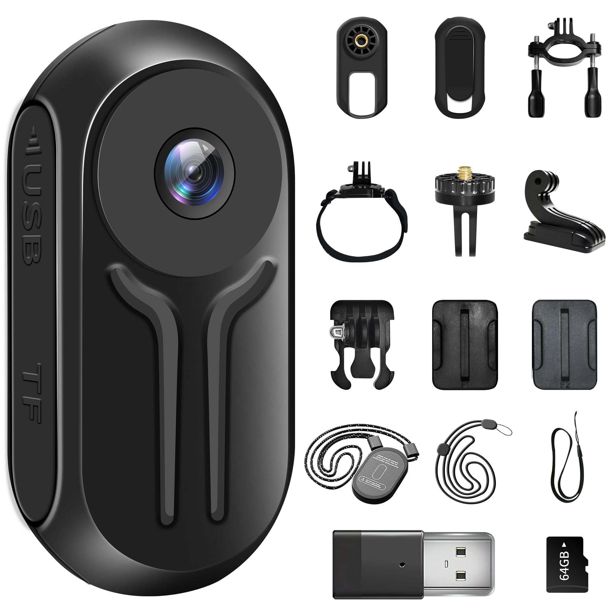 Photo 1 of 1080P Mini Action Camera, Magnetic Mini Body Cam, Portable Small Sports Camera, HD 1080P Action Camera with Display Screen for Bicycle and Motorcycle Helmet Camera for Work, Travel, Pet Walking