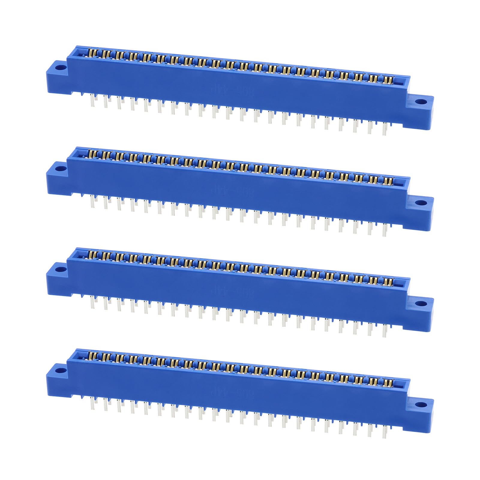 VGOL 4pcs Card Edge Connector Blue Socket 44 Pin 3.96mm Pitch 2x22Pin Gold Slot Solder Socket for Computers Printed Game Consoles PCB Circuit Board