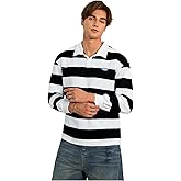 SweatyRocks Men's Oversized Sweatshirt Striped Long Sleeve Collared Preppy Pullover Shirts Fall Outfits