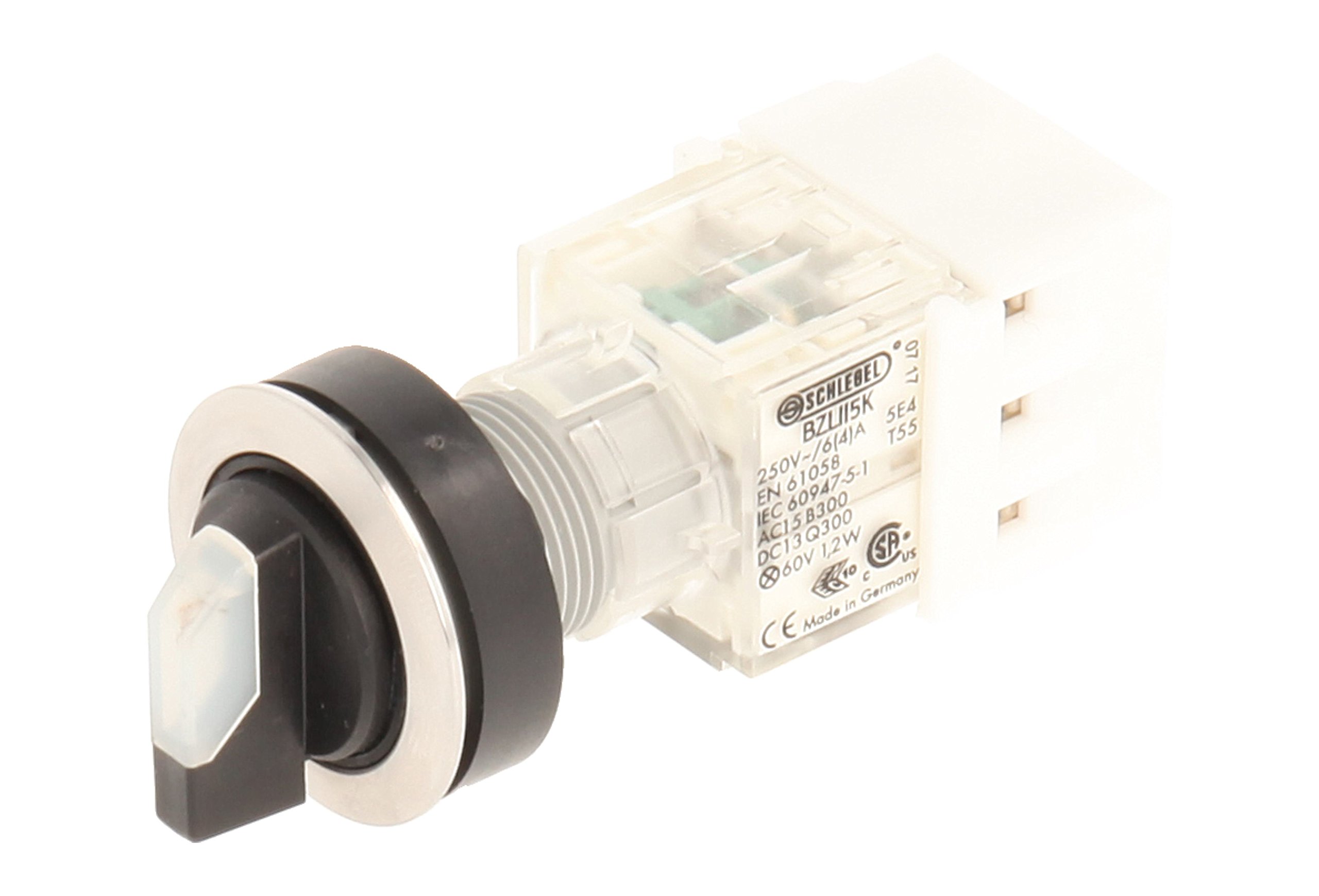 Club 23.001.400 Light Selector Latching rastend – Stainless Steel – 3 Positions Momentary Contact Master 2 Closers With Bulb Holder t5,5 K LED 24 V, SCREW Connector, Clear