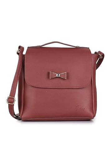 Vogue Street PU Sling Bag For Girls/Women - Maroon