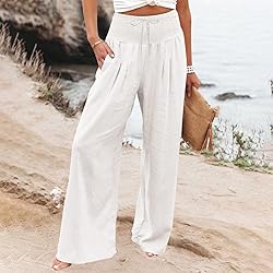 JIOEEH Women's Pants Leg Palazzo Pants for Torn