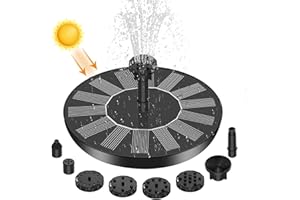 Qumox Solar Bird Bath Fountain Pump, Enhanced 1.4W Solar-Powered Fountain with 6 Nozzles, Floating Water Pump for Bird Bath, Garden, Pond, Pool, Outdoor