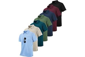SCODI 7 Pack Polo Shirts for Men with Pocket Moisture Wicking Golf Polo Shirt Short Sleeve Outdoor Work Tactical Tshirt