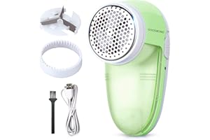 GOODBONG Lint Remover for Clothes Electric Fabric Shaver Fuzz Remover - USB Rechargeable Sweater Shaver Dual Protection Quickly Effectively Remove Clothes Fuzz,Lint,Pills,Bobbles Green