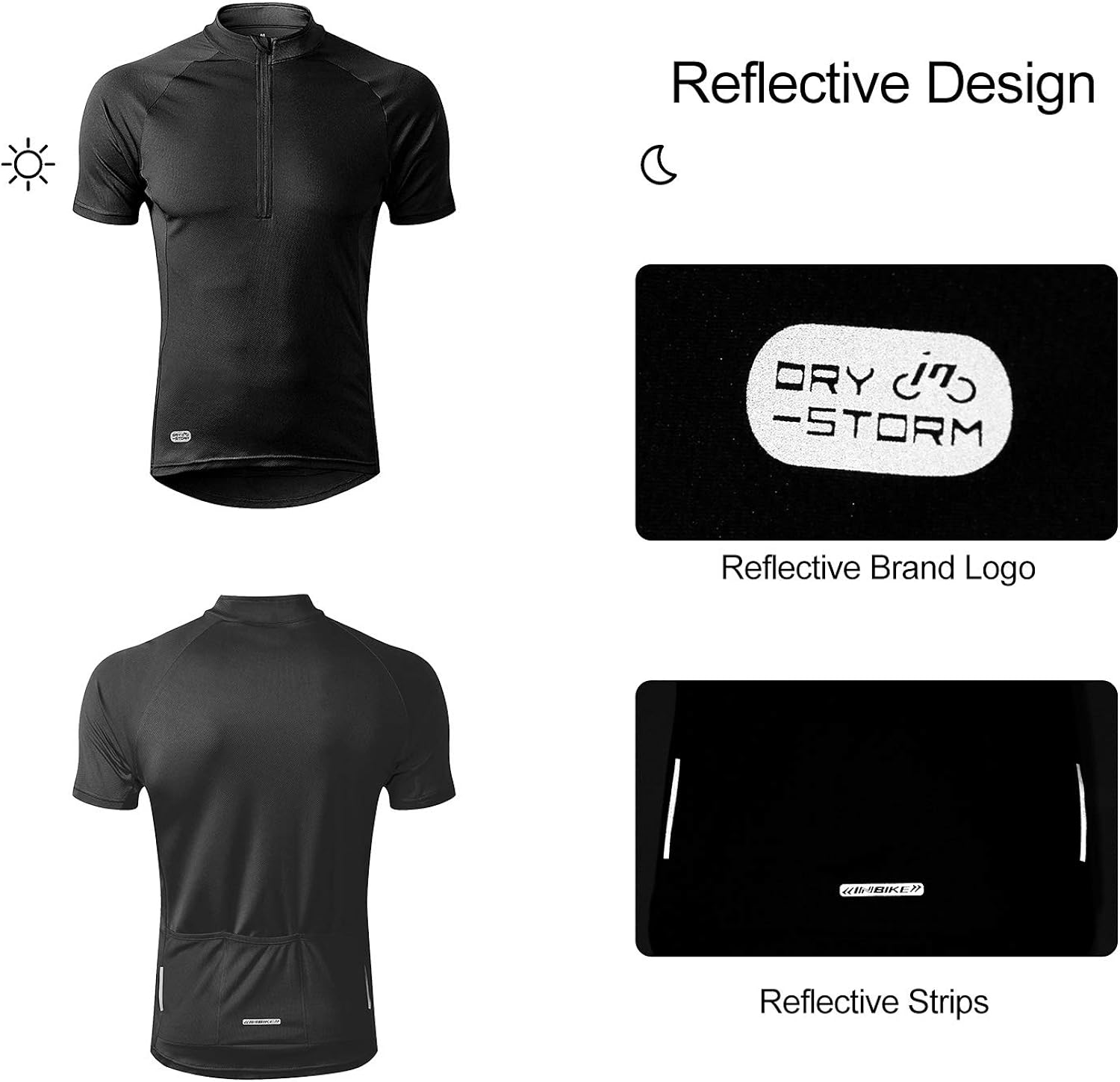 INBIKE Men's Moisture Wicking Short Sleeve Quick Dry Bike Jersey Running Tops Breathable Basic Shirts for Sports: Clothing