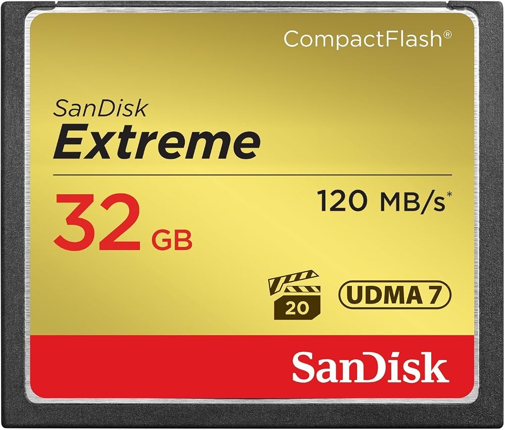 SanDisk Extreme 32GB CompactFlash UDMA7 Card - Black/Gold