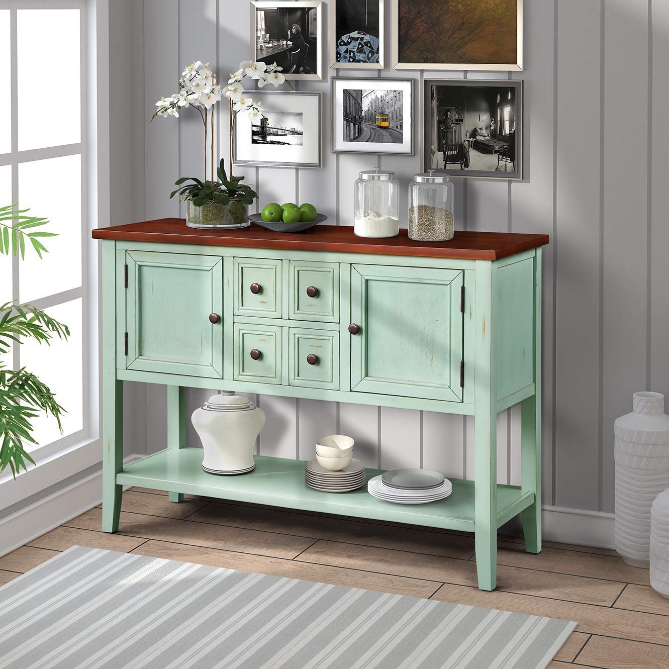 Best Kitchen Buffet Storage Cabinet Blue