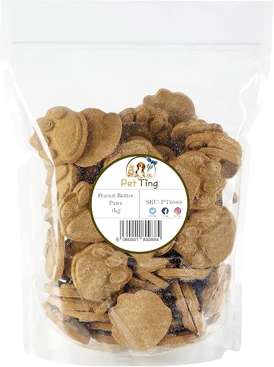 Pet Ting Premium Peanut Butter Paws Dog Treat 1kg