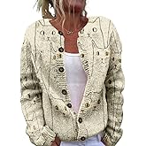 domirica Cat Sweaters for Women Cute Button Up Cardigan Oversized 2024 Fall Fashion Crewneck Dressy Trendy Tunic Sweater