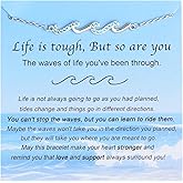 THSOGO Inspirational Wave Bracelet for Women - Unique Get Well, 'Thinking of You' Gifts, Ideal for Friend Sister Mom Daughter