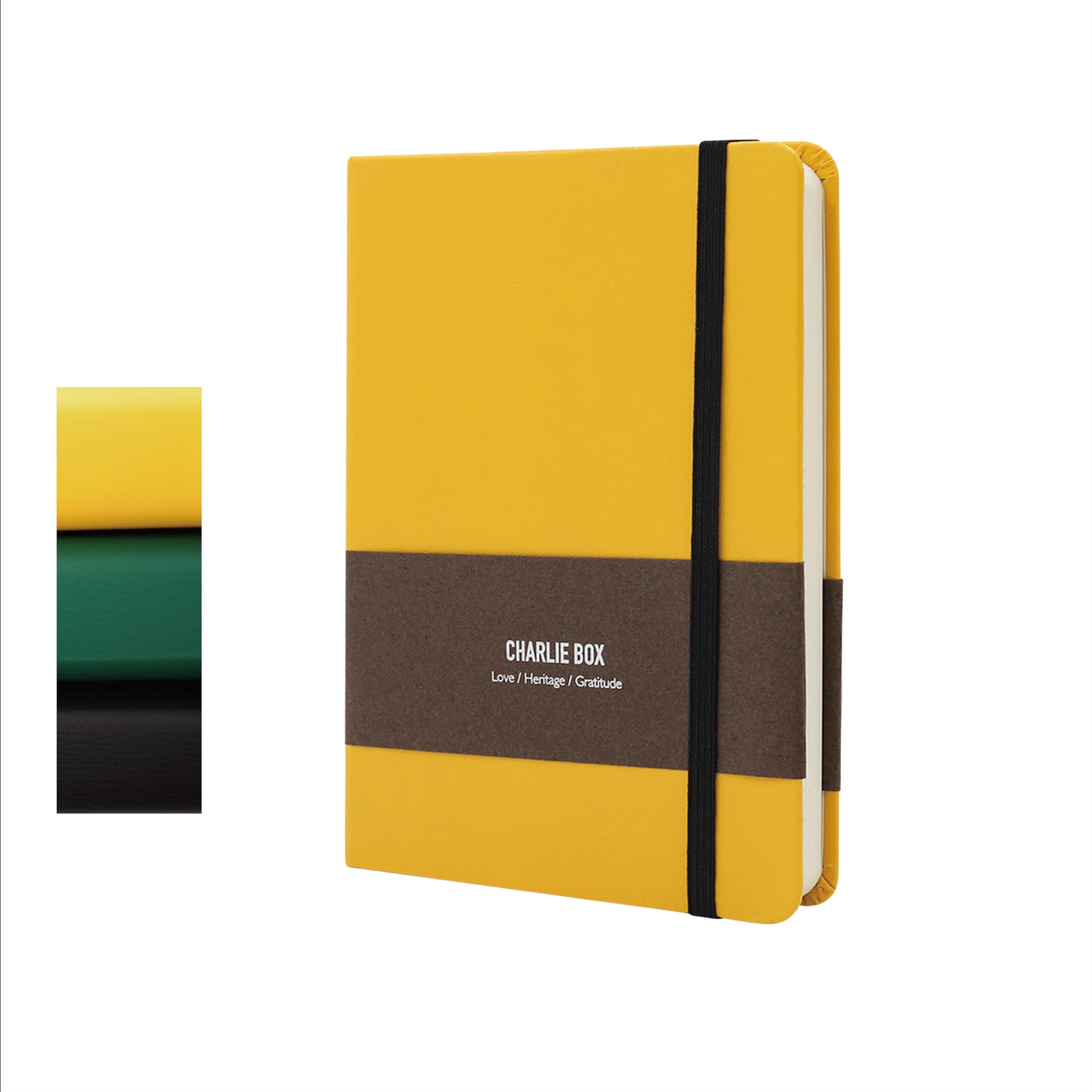 TUNJILOOL A5 Leather Journal Notebook - Dotted/Grid/Blank Pages, 100GSM Thick Paper, Water-Resistant Cover, Elastic Closure & Inner Pocket