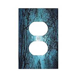 Spshian Outlet Covers Teal Full Moon Forest 1 Gang