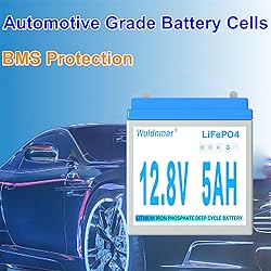 12V 5Ah LiFePO4 Battery, Lithium Battery with