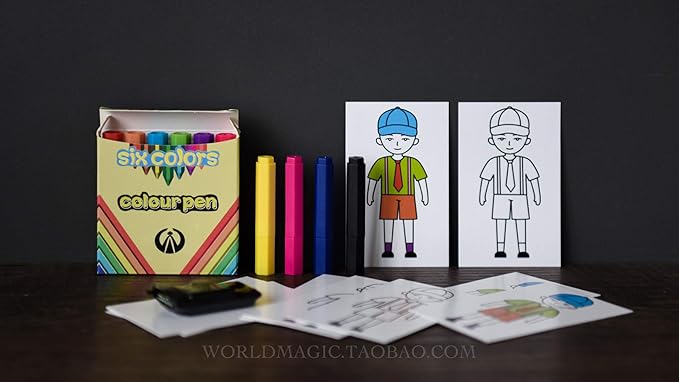 Amazon Com Icechan Color Pen Prediction Color Match Mini Stage Magic Props Magic Tricks Close Up Illusion Accessories Gimmick Mentalism Magia Fun Toys Games