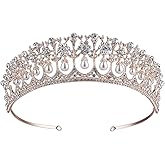 CROWN GUIDE Crystal Rhinestone Queen Bride Tiara Crown for Women Girl Vintage Bridal Birthday Prom Wedding Tiaras and Crowns