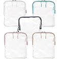 BORSALI TSA-Approved Quart-Sized Bag for Carry-On Travel - One (1) Quart Clear Toiletries, Cosmetic and 3-1-1 Liquids Toiletry Bag - 5 Pack Colors