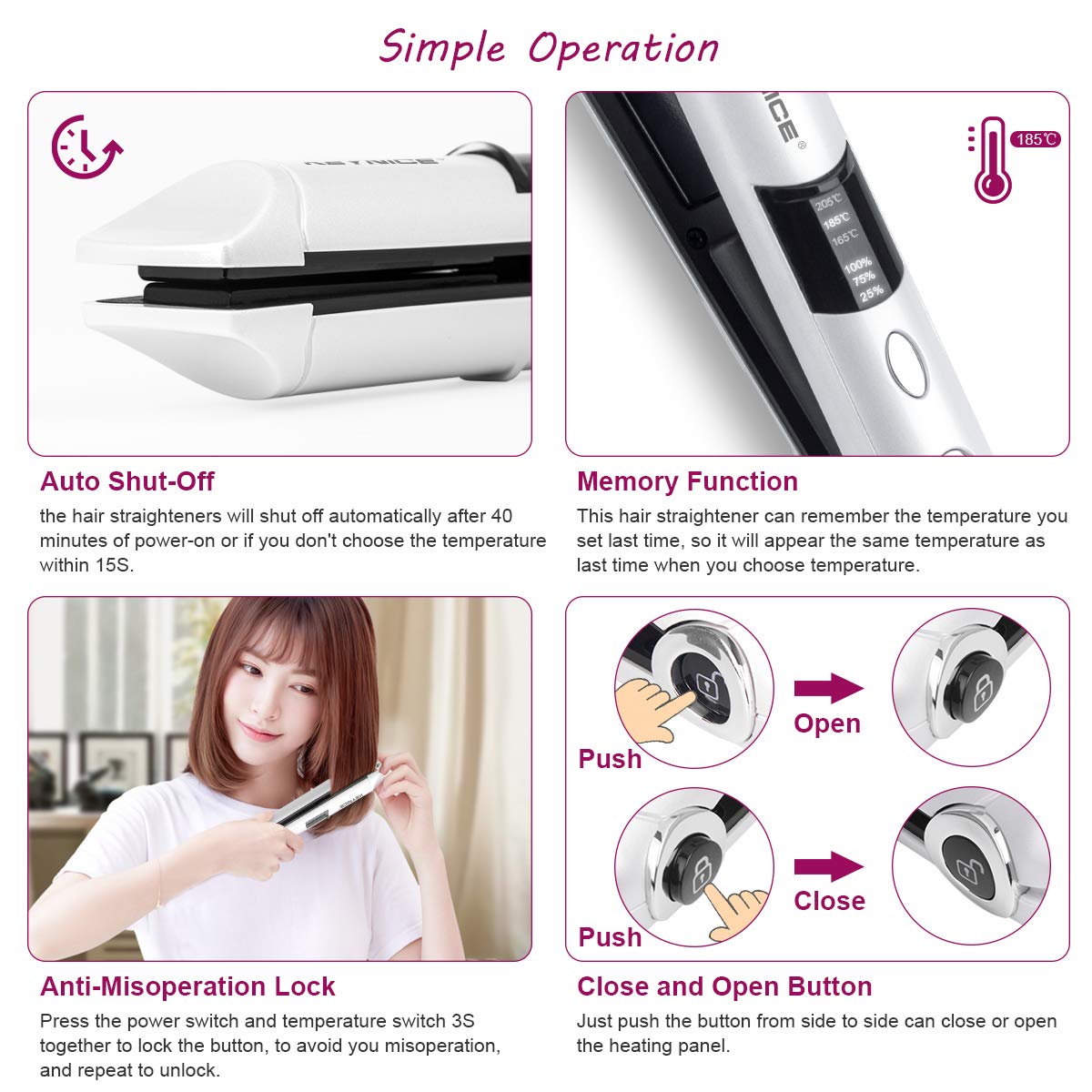 keynice cordless straighteners