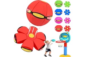 Magic Ball, Children Bouncing Ball, Magic Flying Saucer,Parent-Child Interaction, Dual Form Freely Switchable, with 6 Light