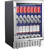 AAOBOSI 24 Inch Beverage Cooler, 164 Cans Freestanding and Built-in Beverage Refrigerator with Advanced Cooling System, Adjus