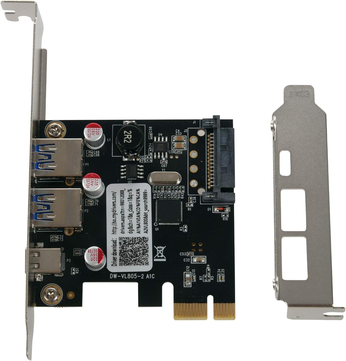Kamenda Usb 3.1 Type C Pcie Expansion Card Pci-E To 1 Type C And 2 Type A 3.0 Usb Pci Express Controller Hub For Desktop Pc