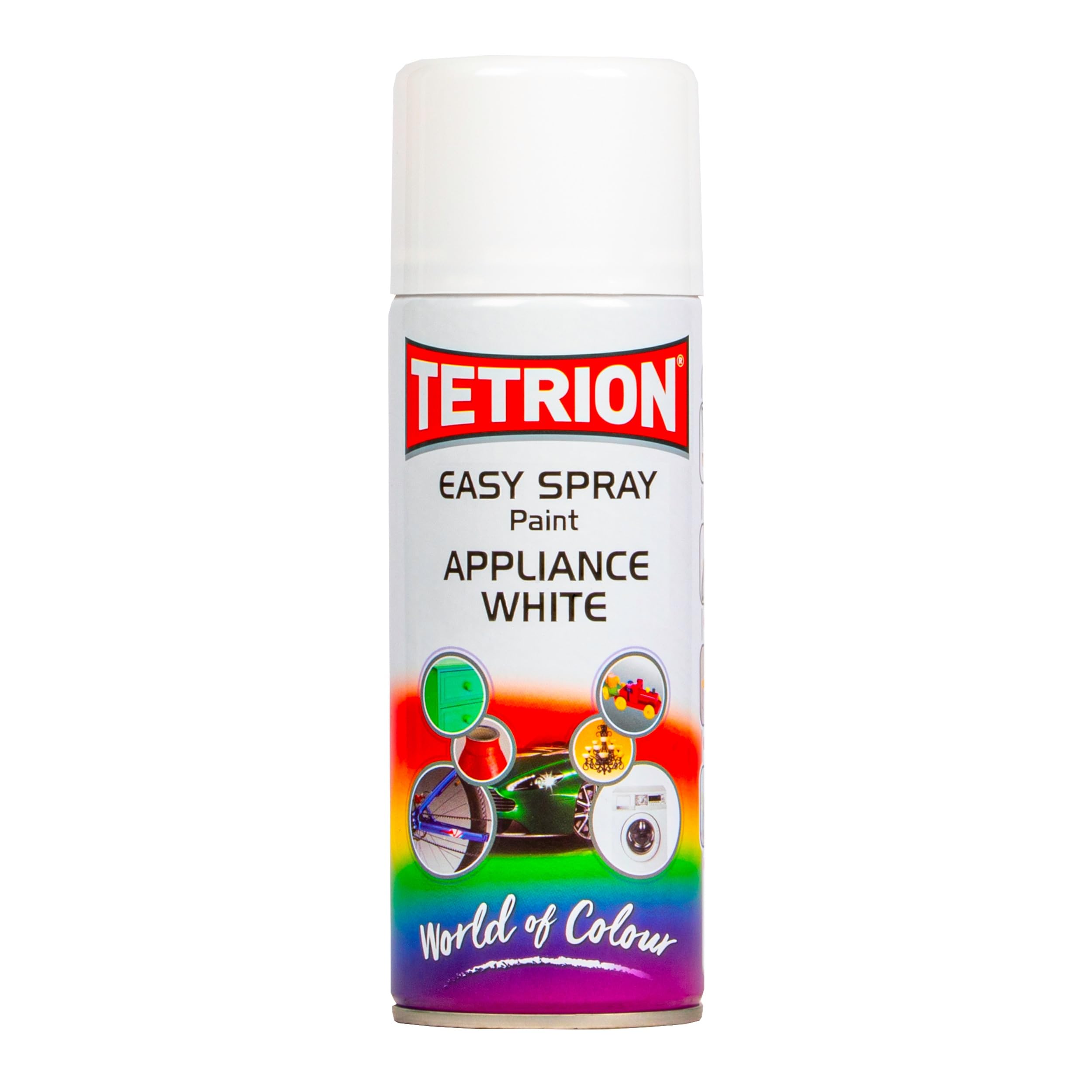 Tetrion All-Purpose White Spray Paint for Wood, Metal, Plastic & Ceramic - Quick-Drying & Durable for Interior & Exterior Use 400 ML