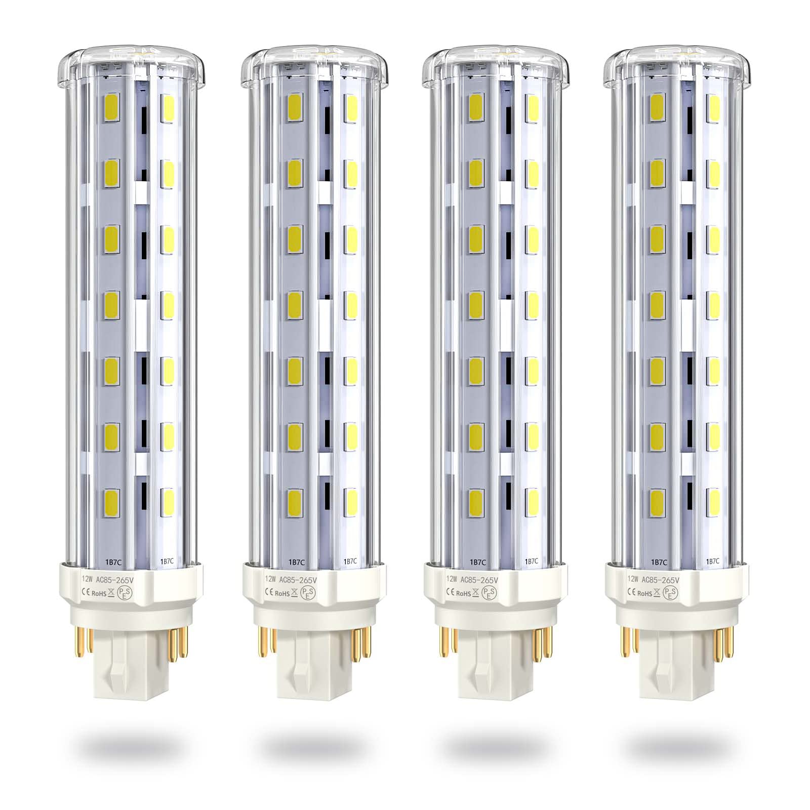 Photo 1 of Bonlux 12W GX24Q/G24Q 4-pin Base LED Light Bulb, GX24 LED PL Recessed Light (26W CFL Equivalent) Daylight 6000K for Ceiling Light Downlights (4-Pack, Remove/Bypass The Ballast)