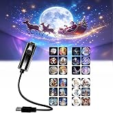 Plug and Play HD Christmas Projector,3D Holographic Night Light Projector, USB Powered, 360&deg; Adjustable Projector for Bedroom Ceiling Wall Room Decor
