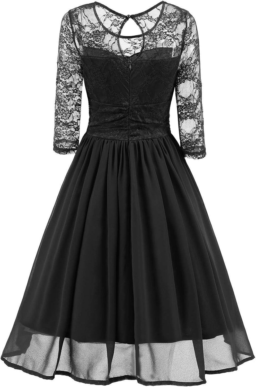 chiffon swing dress with sleeves