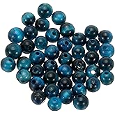 PATIKIL 45 Pcs Sky Blue Cat's Eye Beads, 4mm Round Natural Gemstone Beads Smooth Stone Beads Tiger's Eye Loose Beads for Bracelet Necklace Jewelry Making DIY