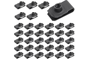 LITGURU 36 pcs U Style Clip on Nut U Type Fasteners Clip Nuts for Automotive Metal Fenders & Grills (1/4''-20)