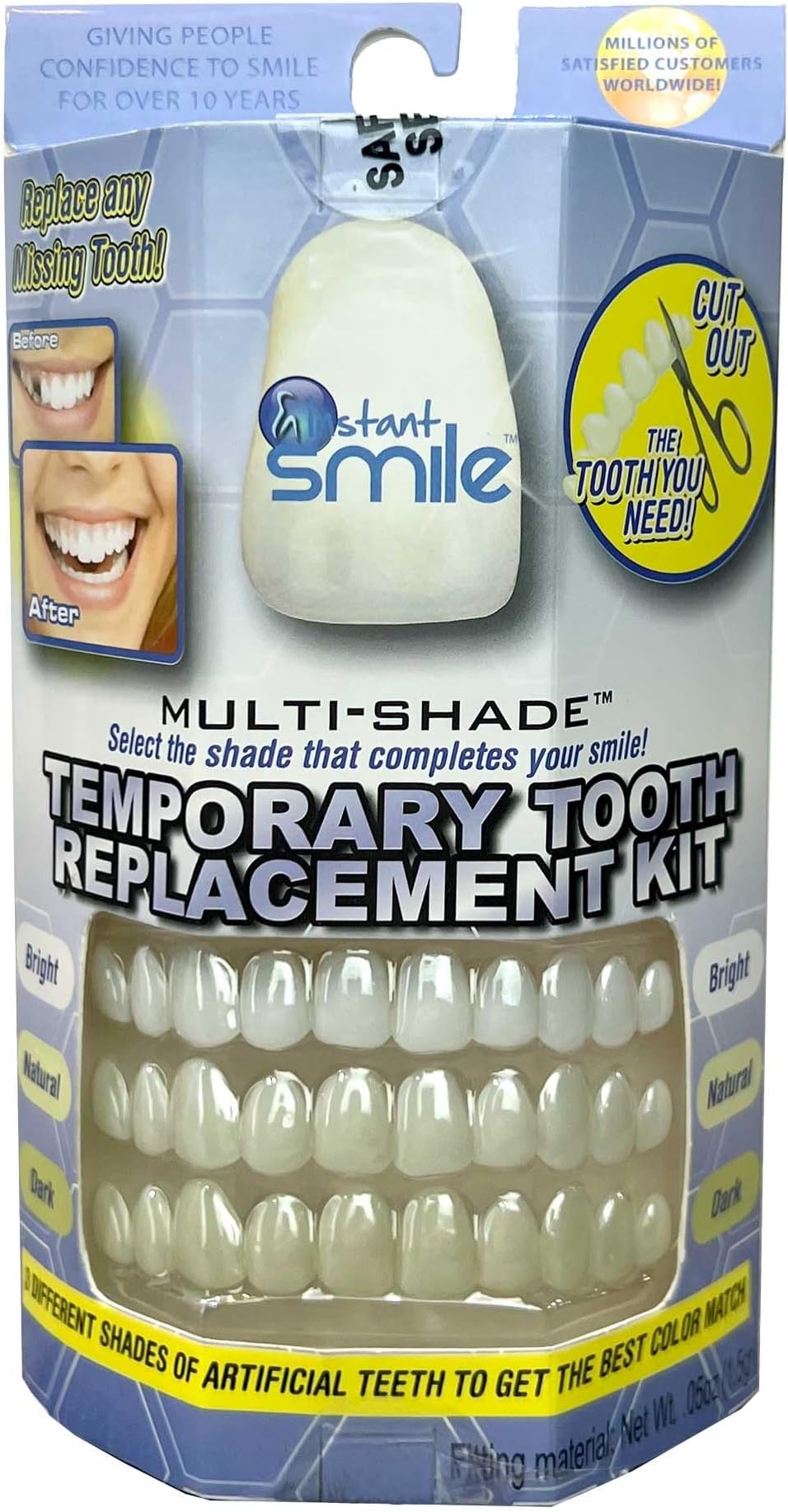 Instant Smile Multishade Temporary Tooth Repair Kit - 30 False Teeth