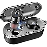 TOZO T10 Bluetooth 5.0 Wireless Earbuds with Wireless Charging Case IPX8 Waterproof TWS Stereo Headphones in Ear Earphones Built in Mic Headset Premium Sound with Deep Bass for Sport Black
