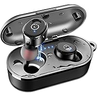 TOZO T10 Bluetooth 5.0 Wireless Earbuds with Wireless Charging Case IPX8 Waterproof TWS Stereo Headphones in Ear Built in Mic Headset Premium Sound with Deep Bass for Sport Black