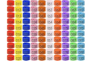 LALOCAPEYO 200Pcs Clip On 8mm Leg Rings Band Foot,10 Colors Numbered,Colorful 001-200 Numbered Pigeon Foot Rings Birds Tags L