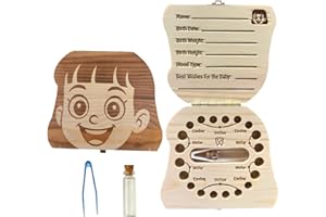 Baby Tooth Fairy Keepsake Box- First Teeth and Curl Keepsake Box | Tooth Boxes Saver & Holders for Lost Teeth Kids-Girls
