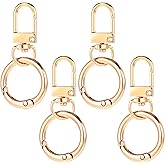 HJZHII Double Opening Swivel Clasp Clips, Metal Swivel Spring Snap Heavy Duty Push Hook Snap Jewelry Clasps Keychain Ring Hooks for Purses DIY Crafts Jewelry Clasps Lanyard Making (Gold)