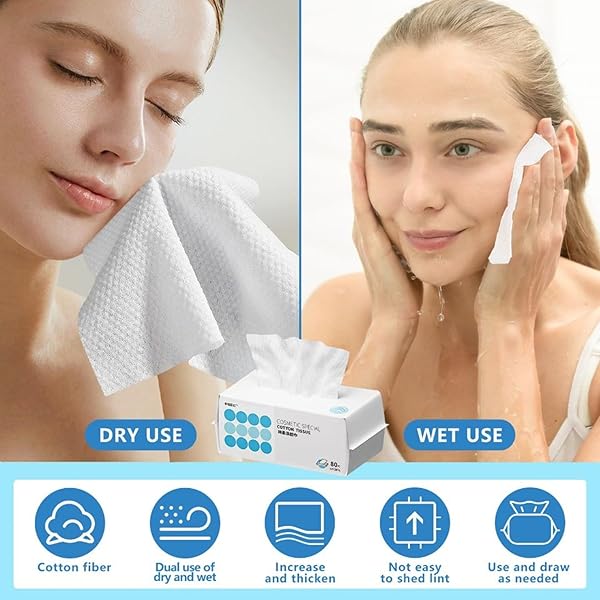 DISPOSABLE FACE TOWELS, BIODEGRADABLE CLEAN TOWELS, ULTRA SOFT & THICK CLEAN FACIAL WASH CLOTH FOR SENSITIVE SKIN, MAKEUP REMOVER CLEAN WIPES, LINT-FREE 80 COUNT