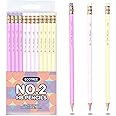 ECOTREE Pencils #2 HB, Pre-sharpened Pencils with Eraser Cute Pencils Fun Pencils for Kids School Pencils for Supplies, 12 Pack