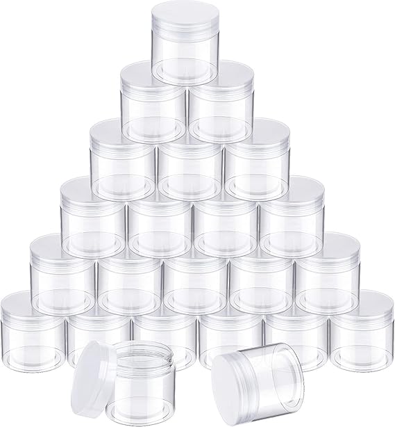 clear plastic storage jars with lids
