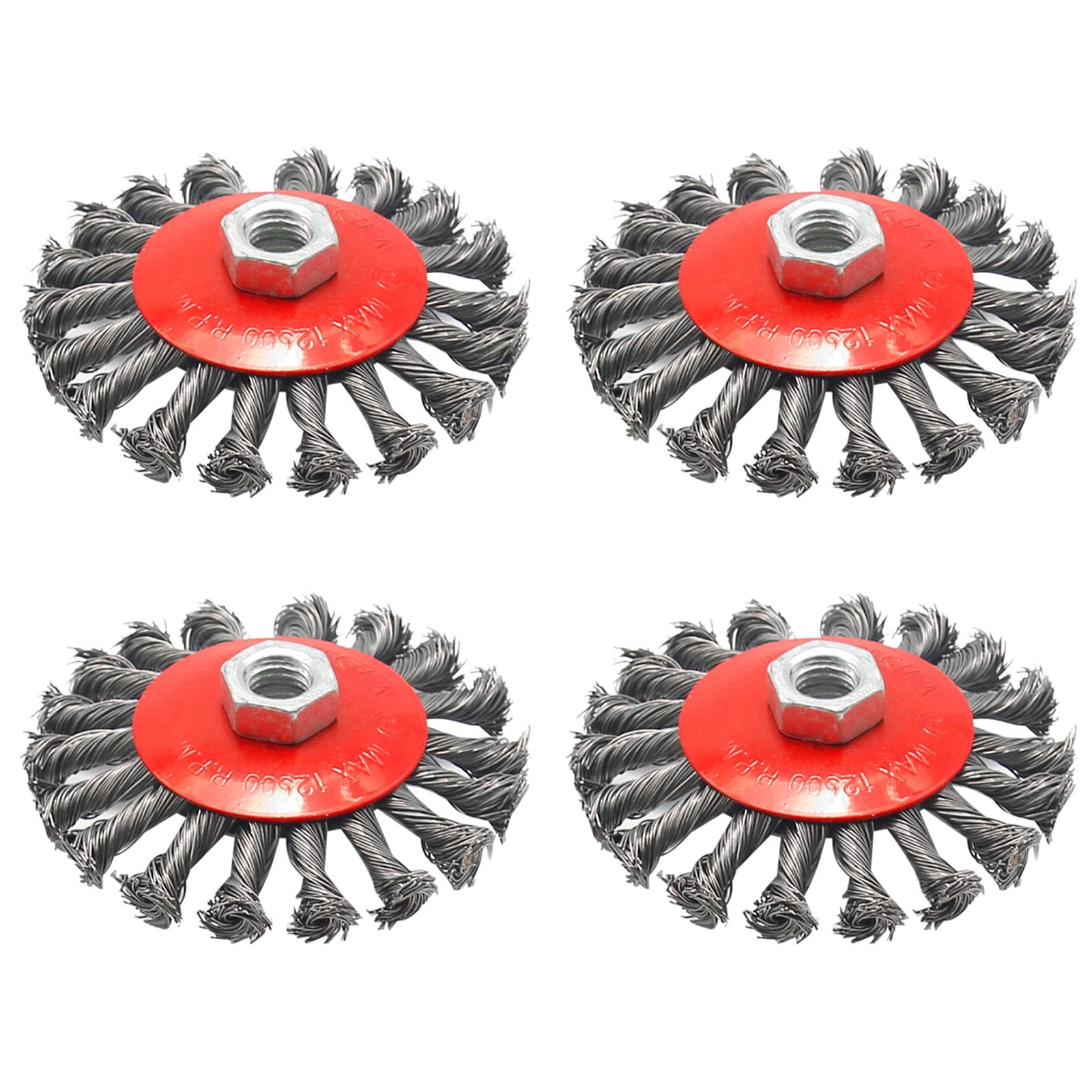 Hoypeyfiy 4pcs Wire Brush Angle Grinder Twist Knot Wire Brush Set Kit for 115mm Sander Angle Grinder Ø 100 mm M14