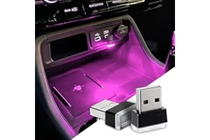 deemars 2PCS USB LED Car Interior Atmosphere Lamp, Plug-in USB Decor Night Light, Portable Auto Ambient Lighting Kit, Universal Automotive Interior Accessories Fits for Most Cars, SUVs, Trucks