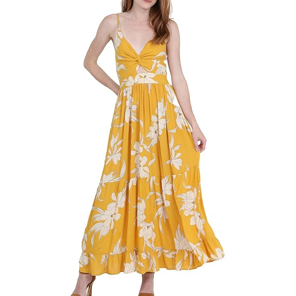 Angie Women's Twist Front Keyhole Spaghetti Strap Dress at Amazon Women's  Clothing store