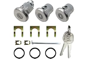 GRUDAWU Car Door Trunk Key Kit Door Lock Cylinder Set Accessories Parts With 2 Keys 654394765282 Replacement for Chevelle Malibu Monte Carlo Camaro