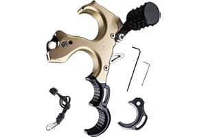 xxiaojun Compound Bow Aid Releaser with Wrist Straps and Adjustment Tool,Archery Release Aids with 3 OR 4 Thumb Release Adjustable,Aluminum Alloy Aids.Non-Slip Design with Circle Points.